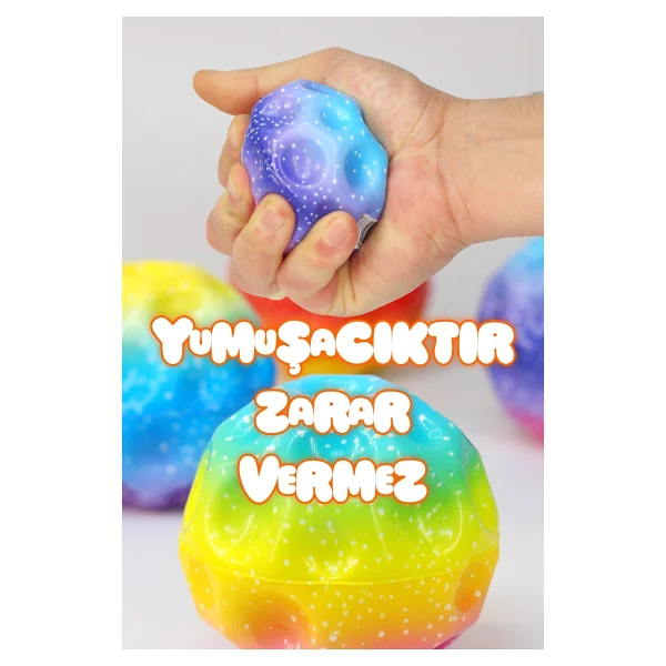 Yükseğe Zıplayan Top Moonball Galaksi Uzay Ay Topu Aşırı Zıplayan Moonball Bahçe Oyuncağı Gökkuşağı - Görsel 3