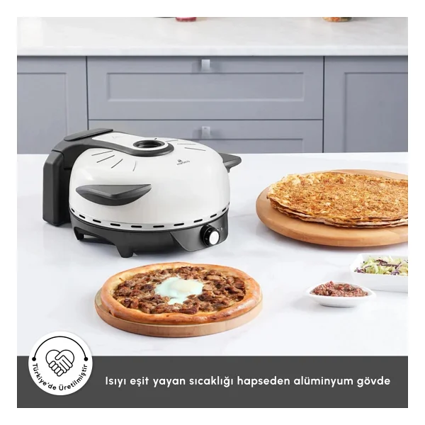 Karaca Gastro 10 In 1 Pizza Pide Lahmacun ve Tandır Ekmeği Makinesi 1500 W Mat Siyah Metal - Görsel 6