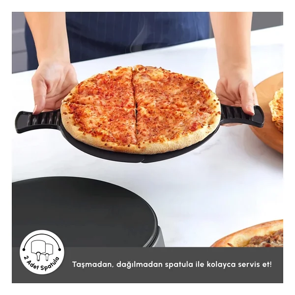 Karaca Gastro 10 In 1 Pizza Pide Lahmacun ve Tandır Ekmeği Makinesi 1500 W Mat Siyah Metal - Görsel 7