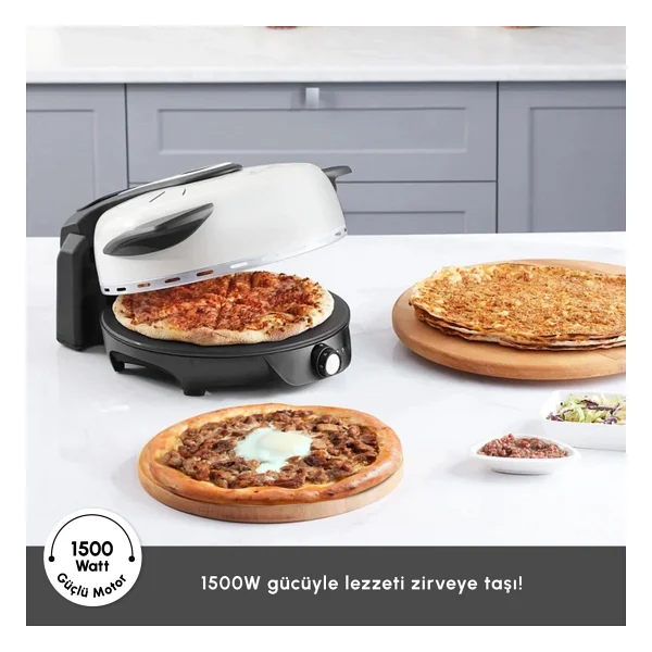 Karaca Gastro 10 In 1 Pizza Pide Lahmacun ve Tandır Ekmeği Makinesi 1500 W Mat Siyah Metal - Görsel 10