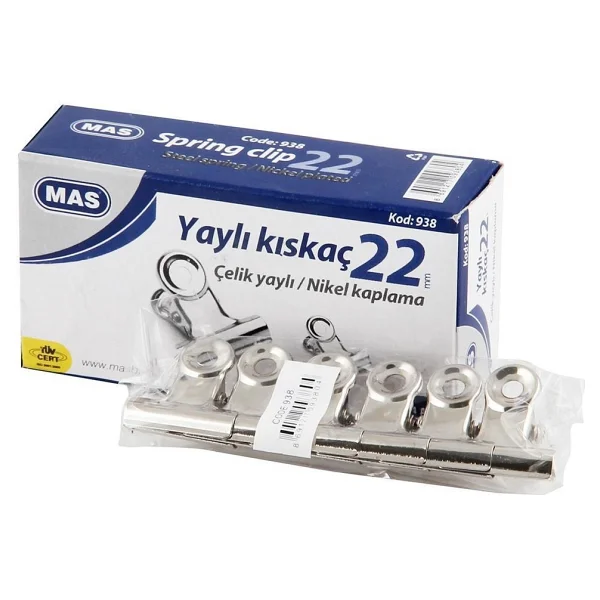 Mas 938 Kıskaç Yaylı Metal 22 mm 24'lü Kutu - Görsel 3
