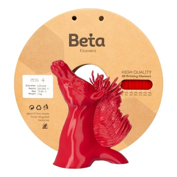 Beta PETG 1.75 mm 1 kg Kırmızı Filament - Görsel 3