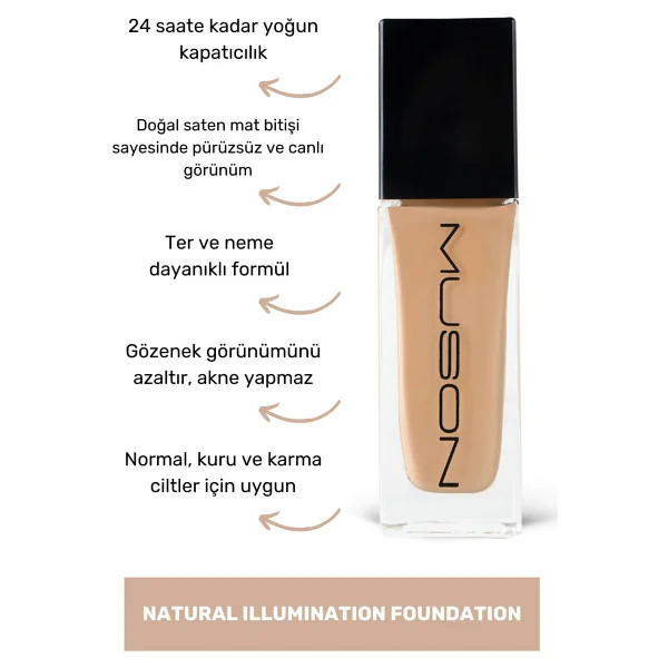 Muson Natural Illumination 30 ml Likit Fondöten - Görsel 6