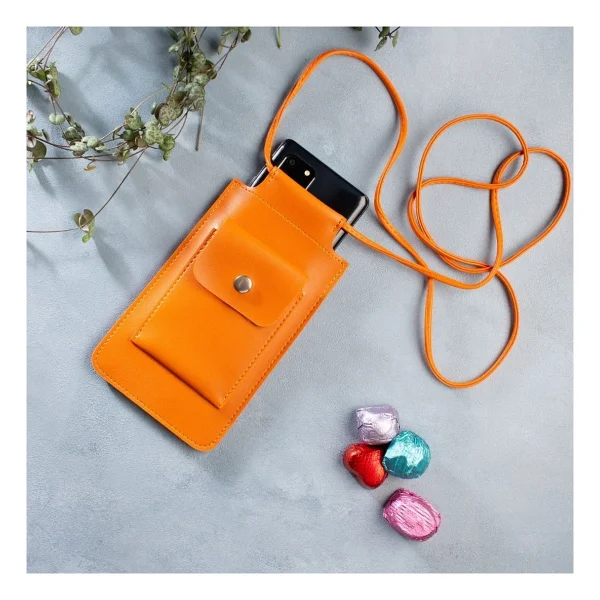 Vegan Deri Askılı Telefon Çantası - Iphone 16 ve Tüm Modellerle Uyumlu, Minimal Cepli Günlük Çanta (Krem, Siyah, Kahve, Sarı, Kırmızı, Turuncu, Mavi, Lila, Beyaz) - Görsel 2