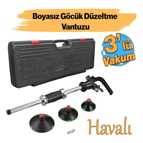 Havalı Boyasız Kaporta Göçük Düzeltme Vantuz 1/4 3 Çeşit Hava Çektirme Pnömatik Vakum 75-100-125 mm - Görsel 6