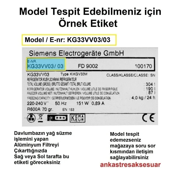 FNRN DWP64CC20T/05 Davlumbaz Karbon Filtre DWA0KP6A 2li 1takım Bacasız Aspiratör Kömür Filtresi - Görsel 3