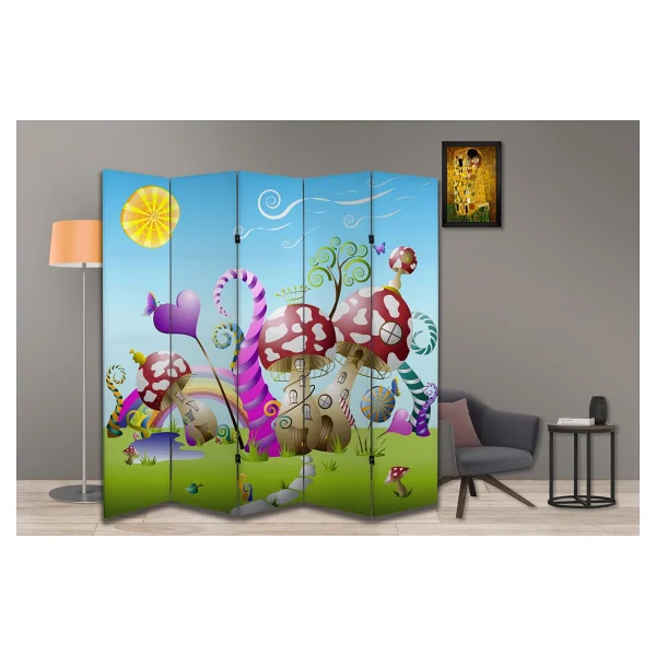 Çocuk Temalı Özel Tasarım Paravan Room Divider 180 x 200 cm - 193 x 200 - Görsel 2