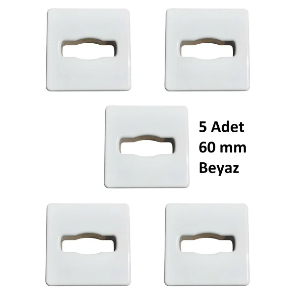 Masaüstü Kablo Kanalı Deliği Kapağı, Kare, Siyah 6 cm (5 Adet) - Görsel 6