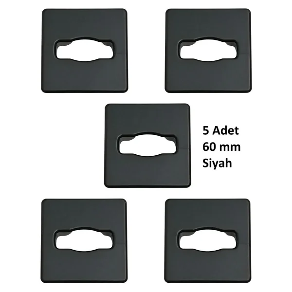 Masaüstü Kablo Kanalı Deliği Kapağı, Kare, Siyah 6 cm (5 Adet) - Görsel 7