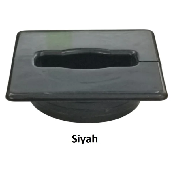 Masaüstü Kablo Kanalı Deliği Kapağı, Kare, Siyah 6 cm (5 Adet) - Görsel 2