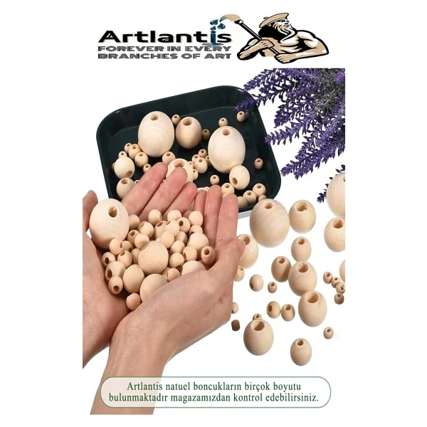 Artlantis Naturel Ahşap Boncuk 10MM 150 Li 1 Paket Ham Boyanabilir Ahşap Yuvarlak Doğal Boncuklar Takı Tasarım Ektinlik Kreş Okul - Standart - Görsel 4