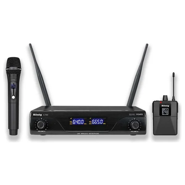 König K-700 UHF Kablosuz El ve Yaka Mikrofonu - Görsel 2