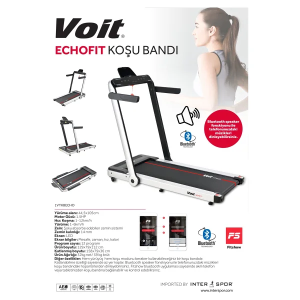 Voit Echo Fit Katlanabilir Koşu Bandı - Görsel 8