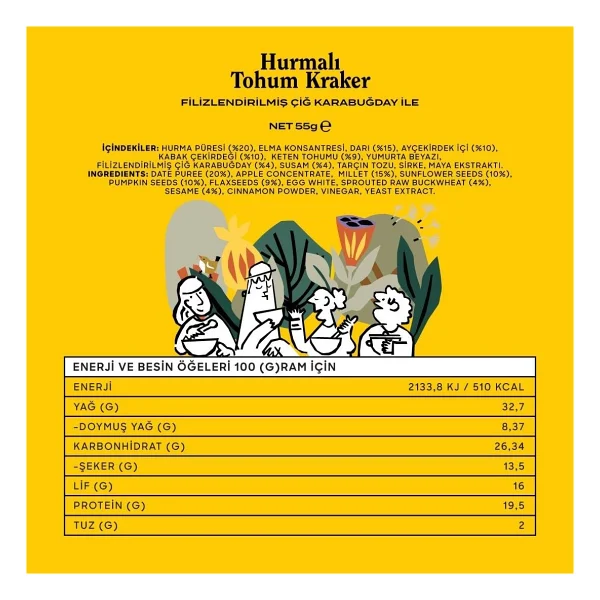 The Good Wild Glutensiz Hurmalı Tohum Kraker 55 gr - Görsel 3