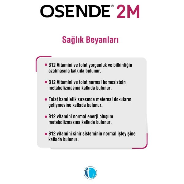 Osende 2M ODT Metilfolat Metilkobalamin 30 Tablet - Görsel 9