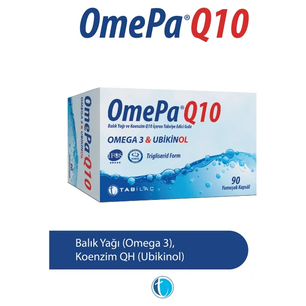 OmePa Q10 Omega 3 Ubiquinol 90 Kapsül - Görsel 3