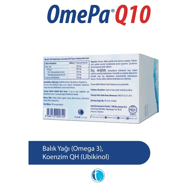 OmePa Q10 Omega 3 Ubiquinol 90 Kapsül - Görsel 4