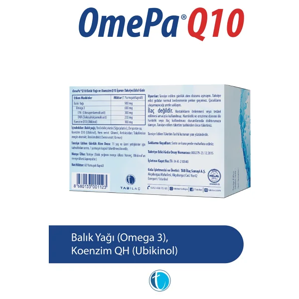 OmePa Q10 Omega 3 Ubiquinol 60 Kapsül - Görsel 5