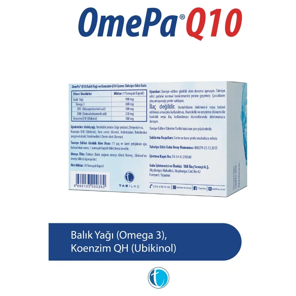 OmePa Q10 Omega 3 Ubiquinol 30 Kapsül - Görsel 7