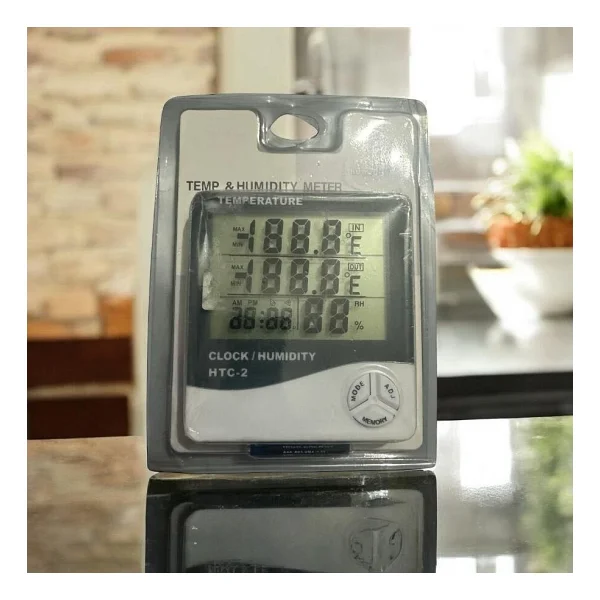 Htc-2 Saatli Ve Alarmlı Dijital Termometre - Sıcaklık Ve Nem Ölçer-4758 - Görsel 3