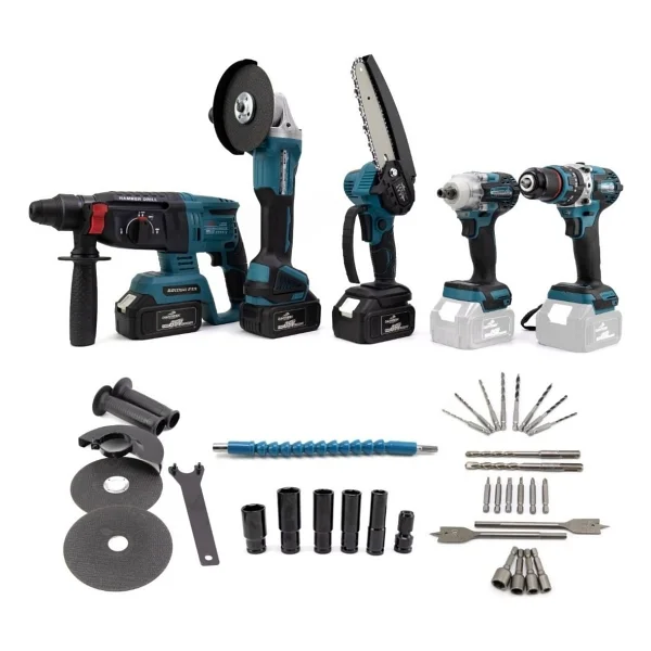 Dawreek Akülü 5-Li Set Vidalama & Torklu & Taşlama & Hilti & Zincirli Testere - Görsel 3