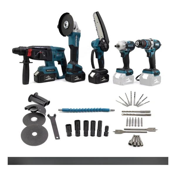 Dawreek Akülü 5-Li Set Vidalama & Torklu & Taşlama & Hilti & Zincirli Testere - Görsel 2