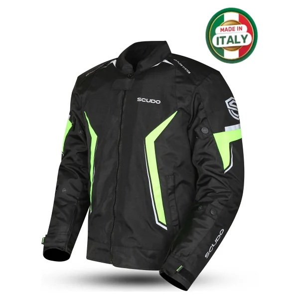Scudo Roma Erkek Siyah-Sarı 4 Mevsim Motosiklet Montu - Görsel 6