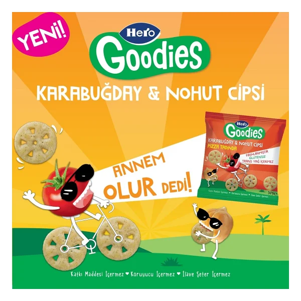 Hero Goodies Pizza Karabuğday Nohut Cips 30 gr - Görsel 7