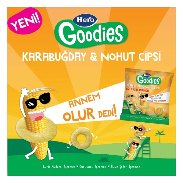 Hero Goodies Süt Mısırlı Karabuğday Nohut Cipsi 30 gr - Görsel 2