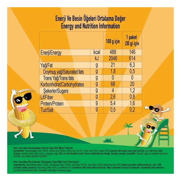 Hero Goodies Süt Mısırlı Karabuğday Nohut Cipsi 30 gr - Görsel 4