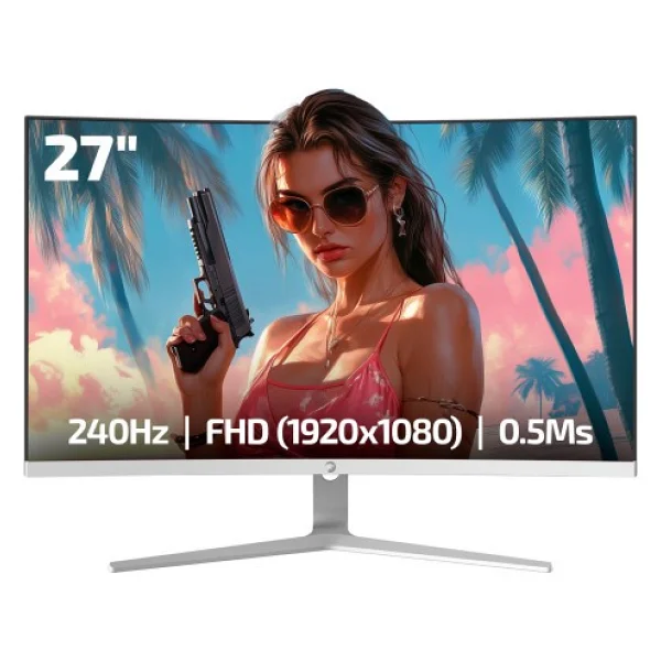 Gamepower Vivid V60 White 27" 0.5 ms Full HD Curved 240 Hz Oyuncu Monitörü - Görsel 7
