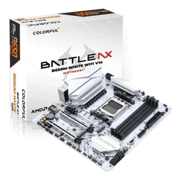 Colorful BATTLE-AX B650M-WHITE Wi-Fi V15 AMD AM5 DDR5 Micro ATX Anakart - Görsel 6