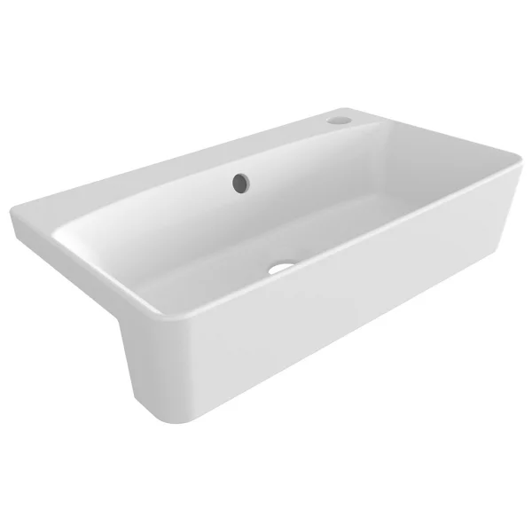 Bocchi Milano 1527-001-0199 Yarım Tezgah Parlak Beyaz Lavabo - Görsel 3