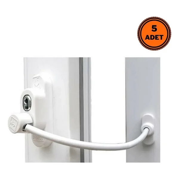 Penkid Anahtarlı Pvc Pencere Emniyet Kilidi (5 Adet) / Beyaz - Görsel 3