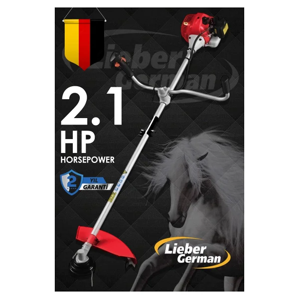 Lieber German Teknoloji LTC9900 Yan Tipi Benzinli 2x Çapalı Ot Çalı Çim Biçme Tırpan Makinesi - Görsel 2