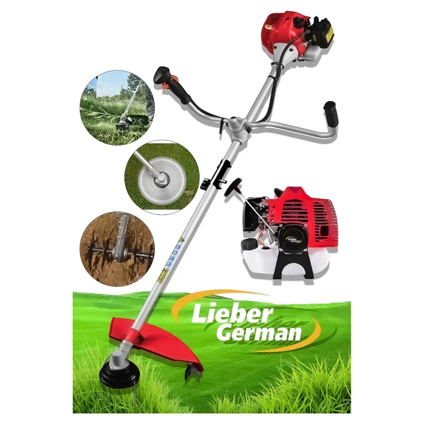 Lieber German Teknoloji LTC9900 Yan Tipi Benzinli 2x Çapalı Ot Çalı Çim Biçme Tırpan Makinesi - Görsel 3