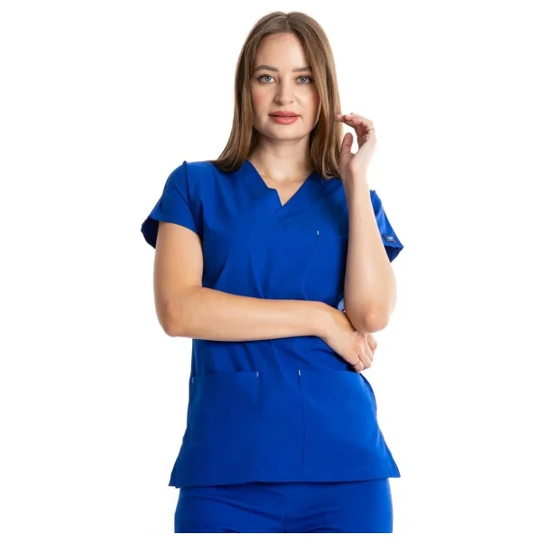 Uçak Medikal Çivit Mavi Core-flex Likralı Cerrahi Takım - Civit Mavi - Görsel 4