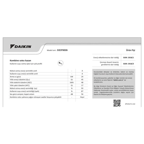 Daikin Premix VZ D2CPX026 26 kW Tam Yoğuşmalı Kombi - Görsel 4