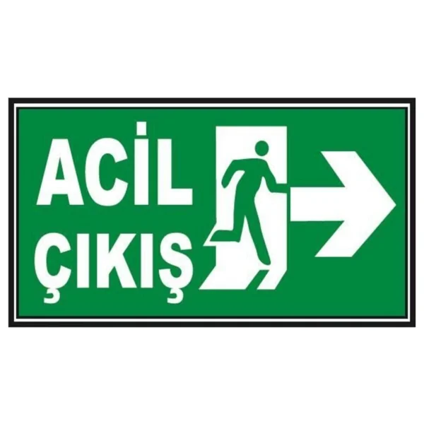 Fosforlu Acil Çıkış Levhası - Fotolümenli - Sağ Yön Yeşil - Görsel 3