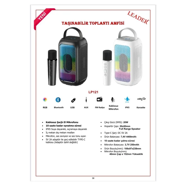 Leader LP121 Bluetooth Hoparlör - Görsel 2