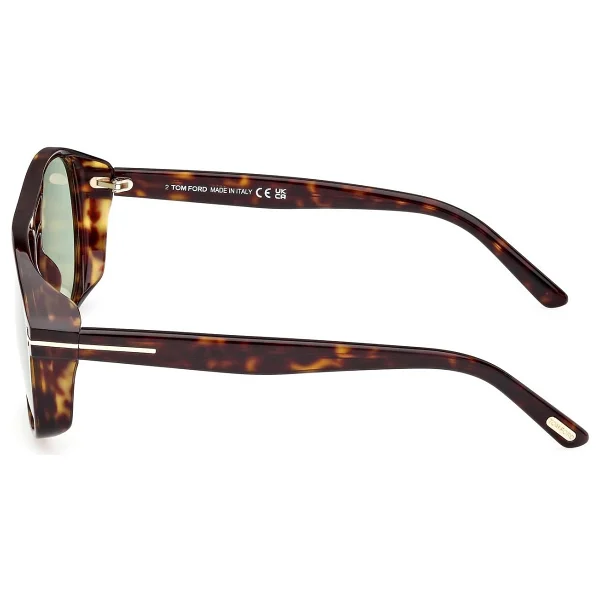 Tom Ford Rosco FT1022 52N Shiny Dark Havana-Light Green Güneş Gözlüğü - Görsel 3