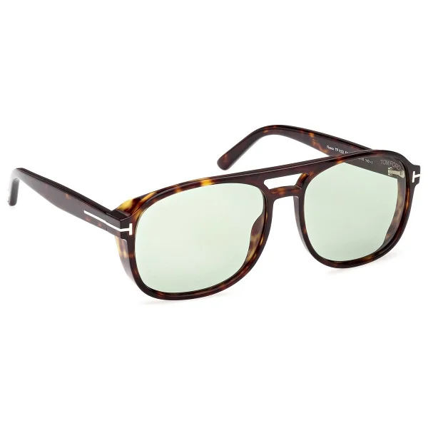 Tom Ford Rosco FT1022 52N Shiny Dark Havana-Light Green Güneş Gözlüğü - Görsel 4