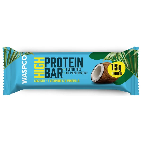 Waspco Yüksek Protein Bar - Hindistan Cevizli 50g x 12 Adet - 1 Adet - Görsel 3