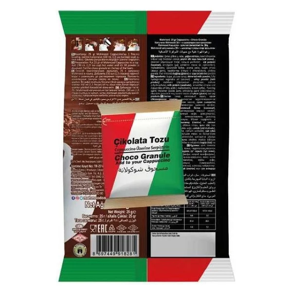 Mahmood Coffee 25 gr 20'li Çikolata Parçacıklı Cappucino - Görsel 5