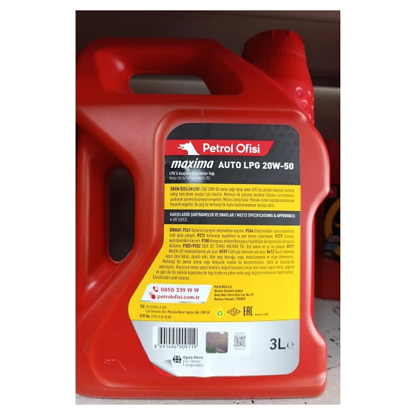 Petrol Ofisi Maxima Auto LPG 20W-50 3 lt Motor Yağı - 2025 - Görsel 2