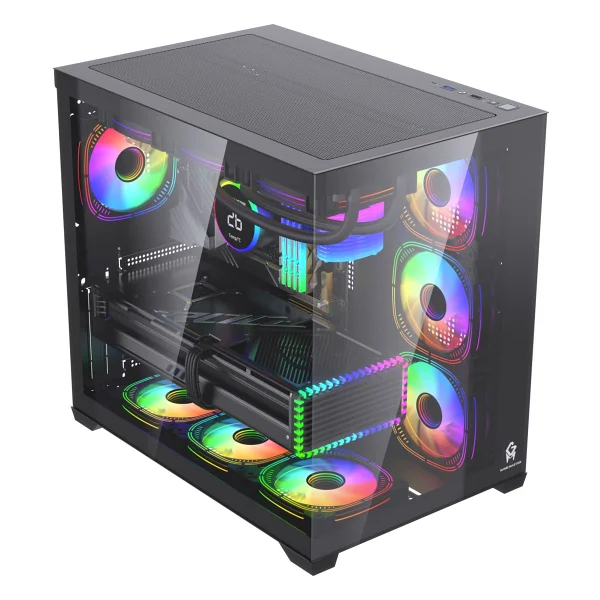 GM Game Master F-7 Lite V2 Gaming Atx Akvaryum Kasa Uzaktan Kumandalı 7 Rgb Fan - 650 W - Görsel 8