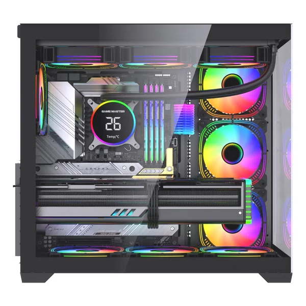 GM Game Master F-7 Lite V2 Gaming Atx Akvaryum Kasa Uzaktan Kumandalı 7 Rgb Fan - 650 W - Görsel 2