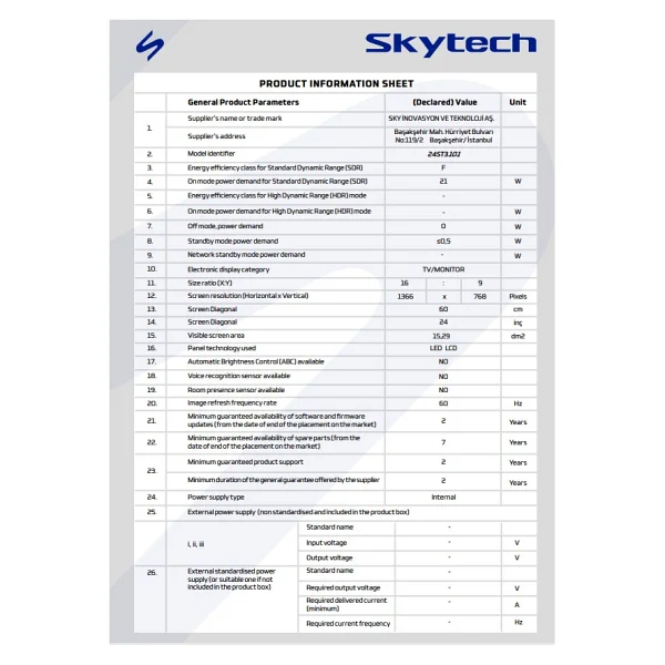 Skytech 24ST3101 HD 24'' 61 Ekran Android Smart LED TV - Görsel 5