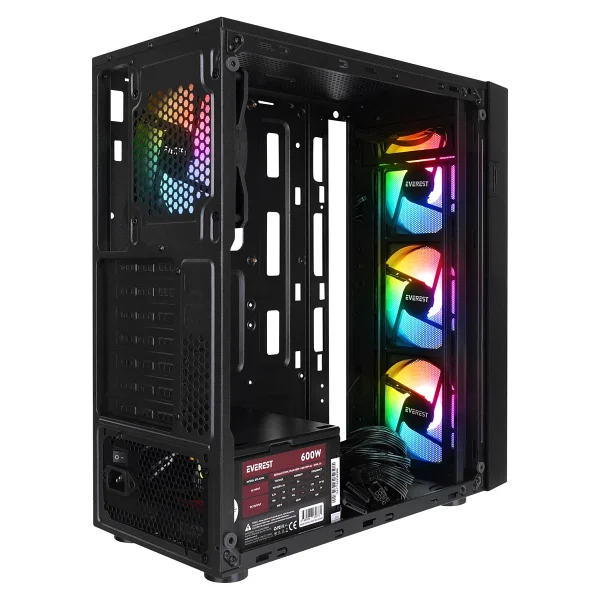 Everest Faced V5 4 Fanlı 600 W ATX Oyuncu Kasası - Görsel 3