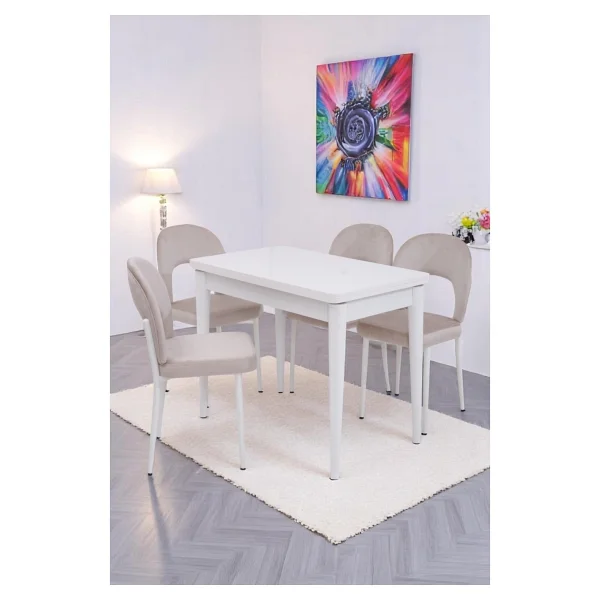 Damla Hilal Mdf Mutfak Masa Sandalye Takımı 60X100CM - Ceviz - 60 x 100 cm - Görsel 5